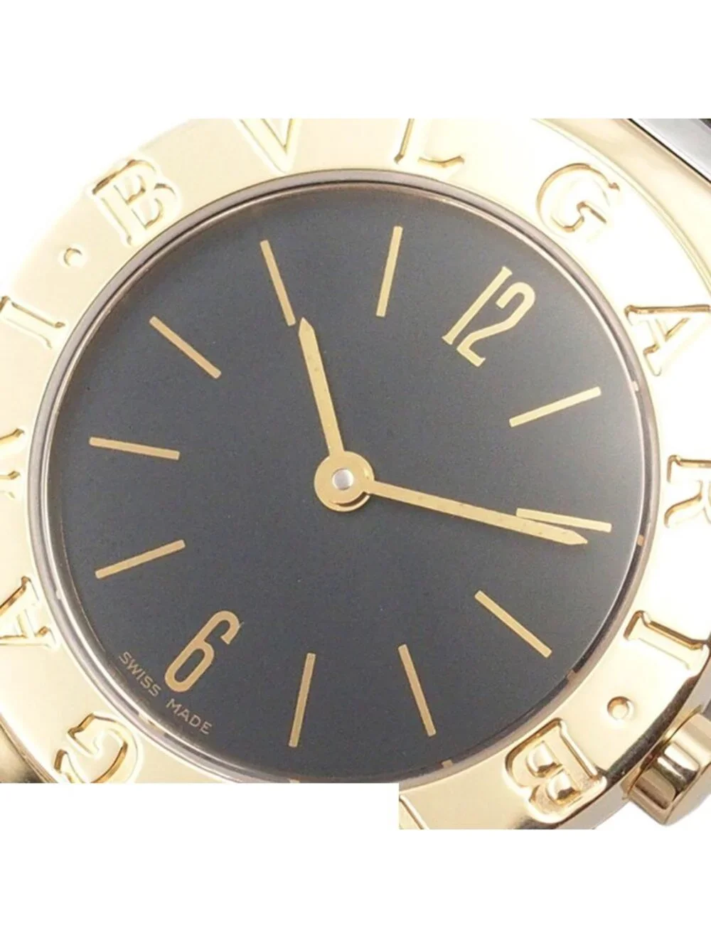 Bvlgari Tubogas S Black 18K Yellow Gold SS Watch Quartz